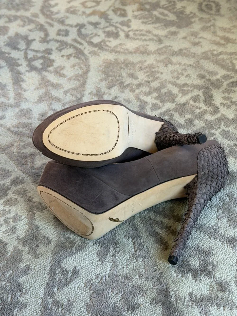 NWOT Brian Atwood Blayne Suede Peep Toe Pumps